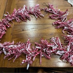 Rustic Red and White handmade rag garland great for Valentine’s Day decorations
